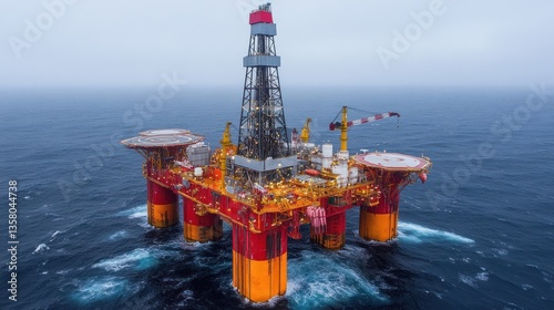 Obraz na płótnie Offshore Oil Rig Platform in the Ocean w salonie
