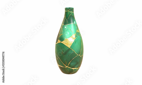 green glass vase Kintsugi Art