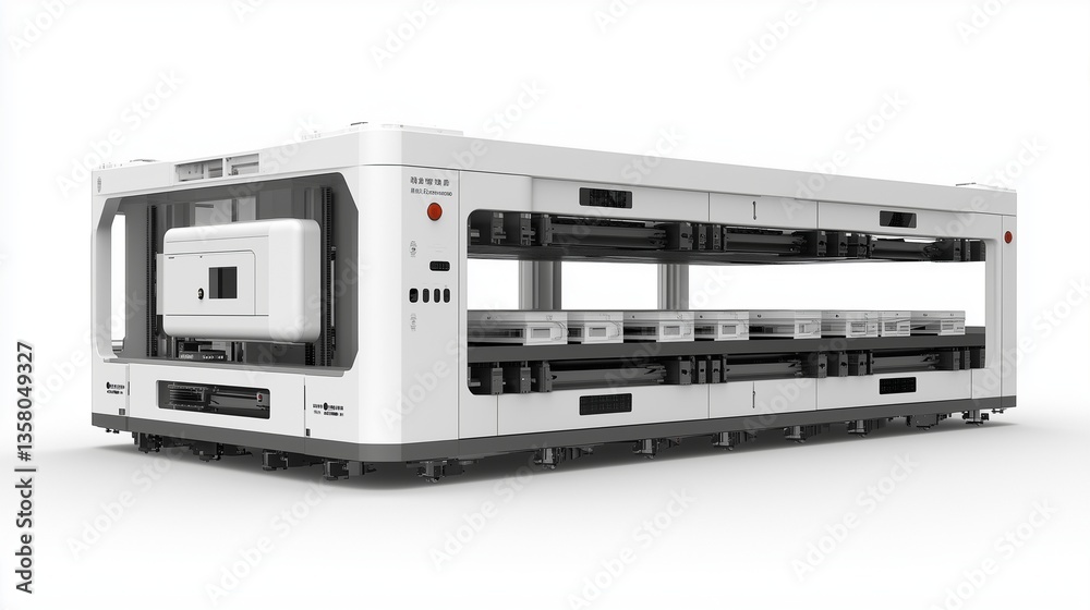 Obraz premium High-Efficiency Robotic System for Logistics and Warehouse Operations, White