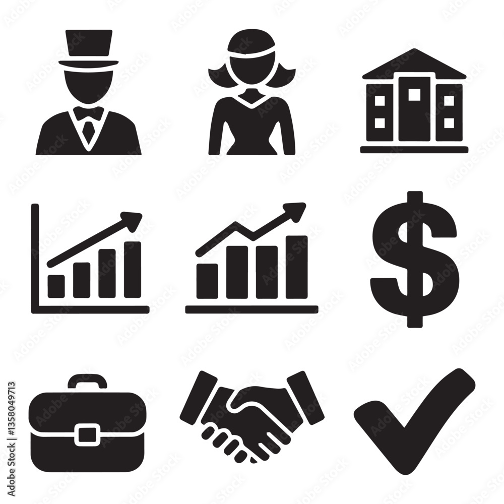 Creative black and white icon bundle Creative black and white icon bundle