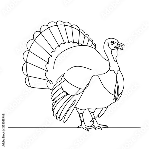 Cute Farm Chicken Line Art | Black and White Vector Coloring Design