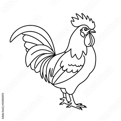 Cute Ostrich Line Art | Black and White Vector Coloring Page