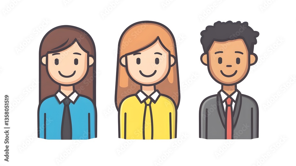 Professional Human Resources Line Design Cartoon Vector Illustration for HR Companies Professional Human Resources Line Design Cartoon Vector Illustration for HR Companies