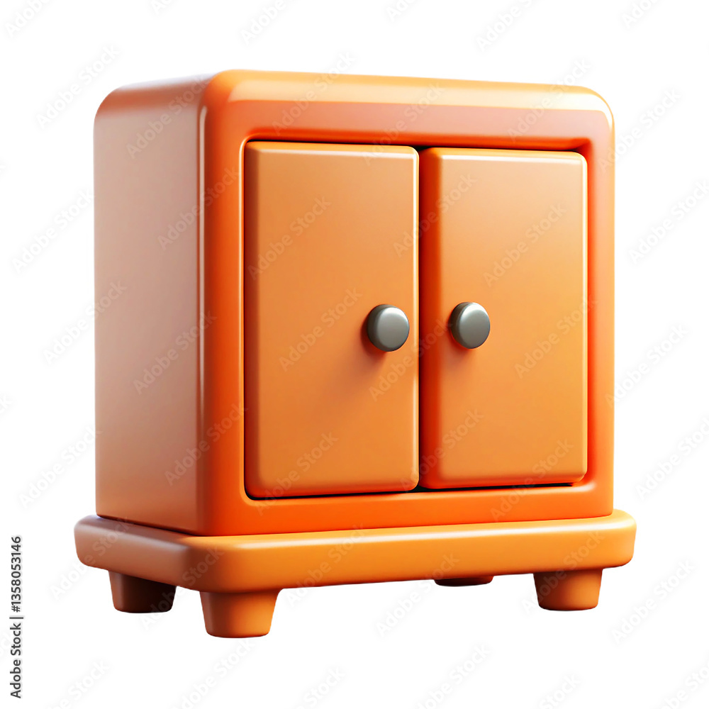 A modern wooden storage cabinet with a smooth orange finish and minimalist design, perfect for contemporary home decor and stylish organization solutions. A modern wooden storage cabinet with a smooth orange finish and minimalist design, perfect for contemporary home decor and stylish organization solutions.