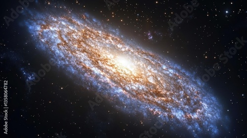 Majestic Spiral Galaxy In Deep Space Showing Stellar Formation