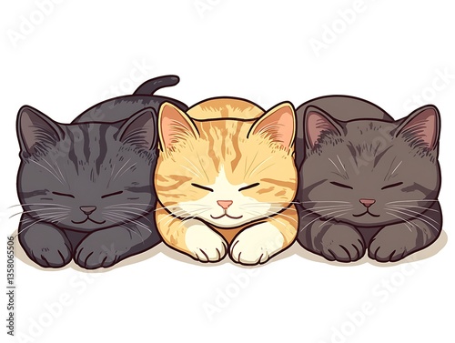 Three Cute Kittens Sleeping