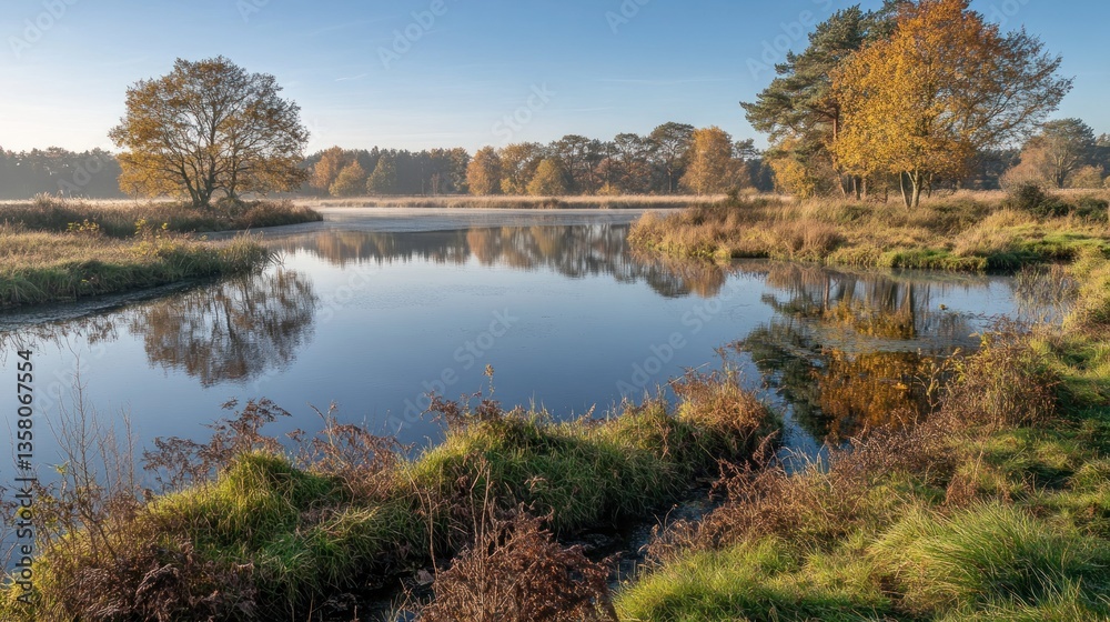 Autumnal Reflections in a Calm Forest Pond Autumnal Reflections in a Calm Forest Pond