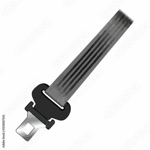 Vehicle Safety Belt Buckle Illustration, Vector Image