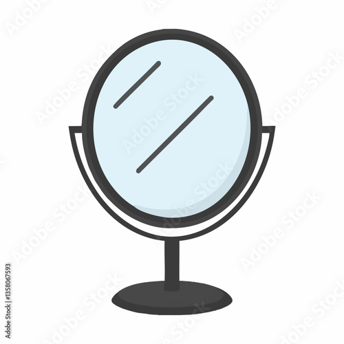 Vanity tabletop mirror illustration, Vector Image