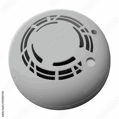Smoke Detector Spherical Design Model, Vector Image