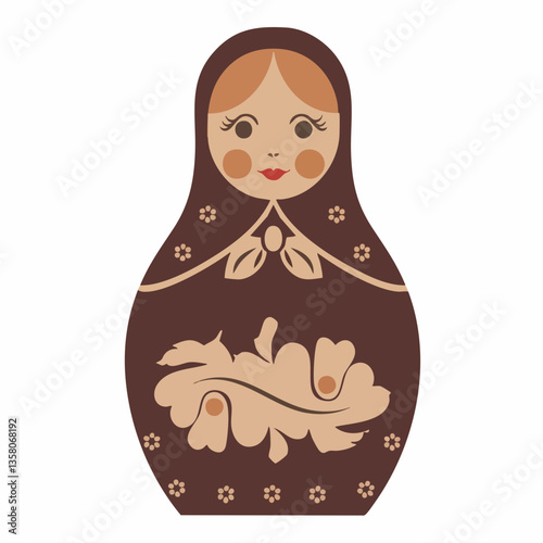 Ornate Nested Doll Illustration, Vector Image