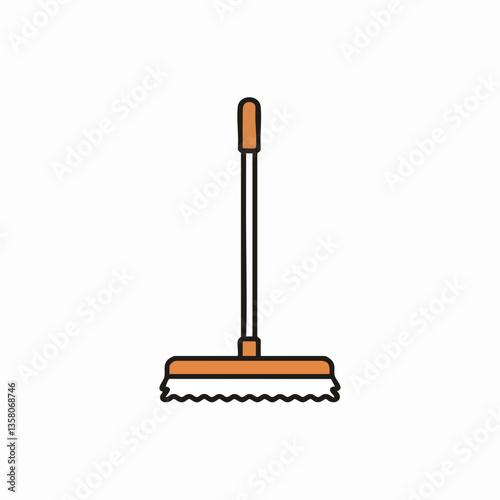 Flat vector illustration of a cleaning mop, Vector Image