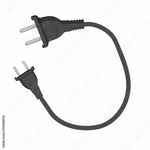 Electrical Plug with Cord Illustration, Vector Image