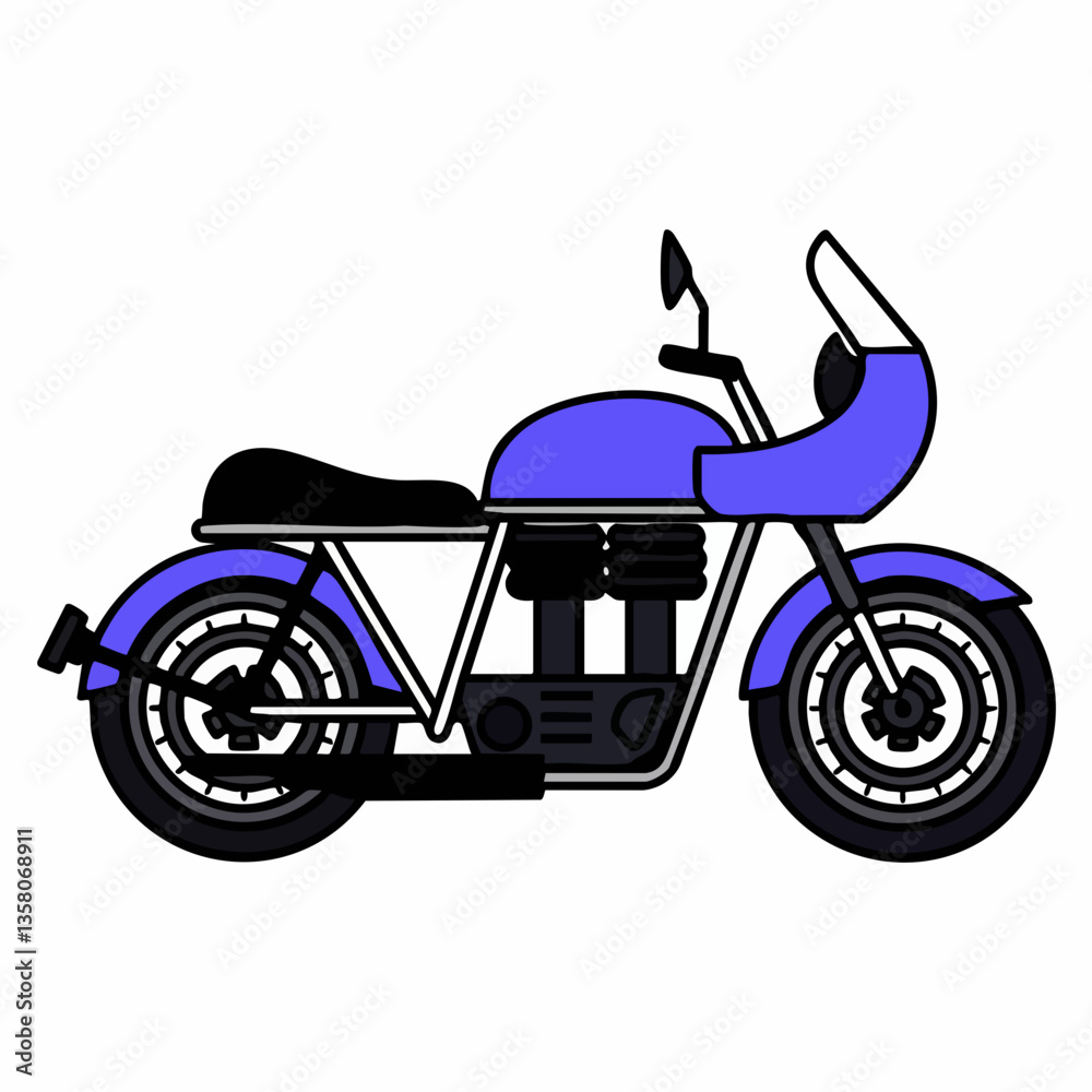 Fototapeta premium Classic Motorcycle Vector Illustration, Vector Image