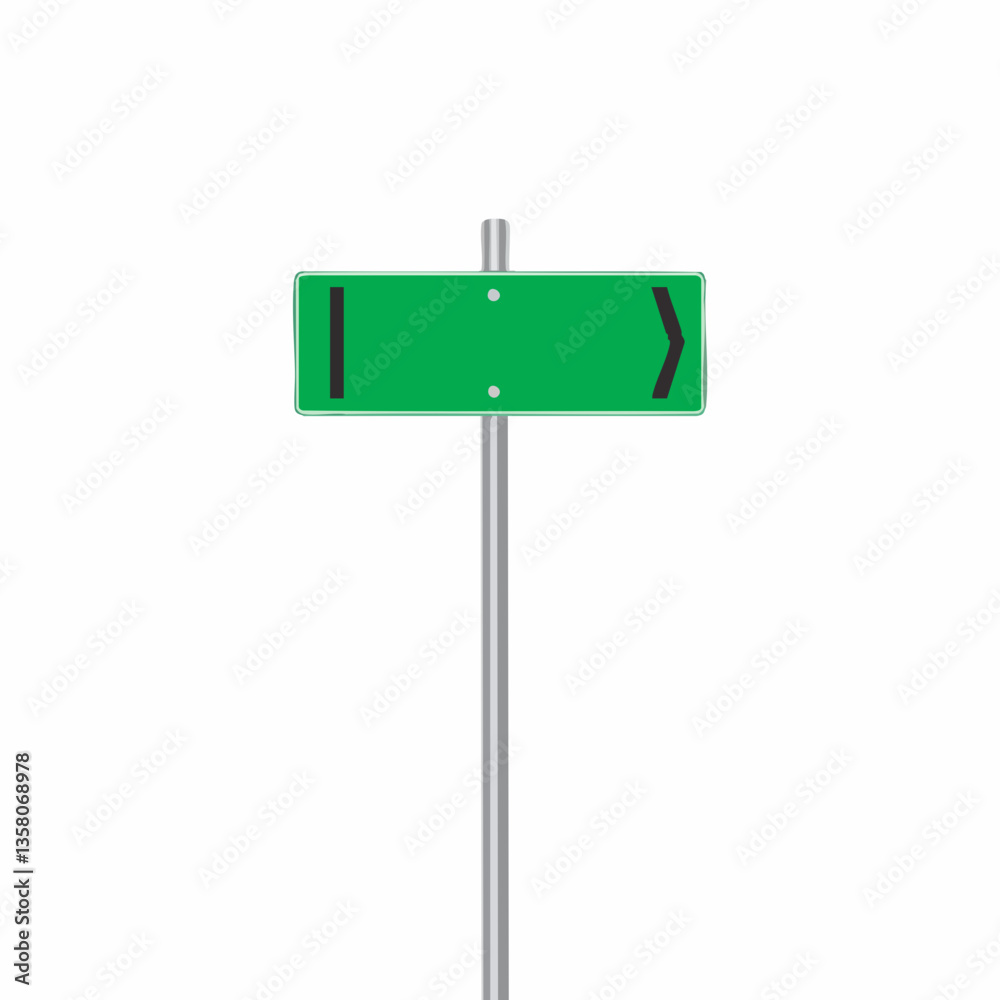 Blank Directional Road Sign on Pole, Vector Image Blank Directional Road Sign on Pole, Vector Image