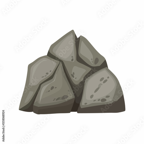 Cartoon Rock Formation Illustration, Vector Image