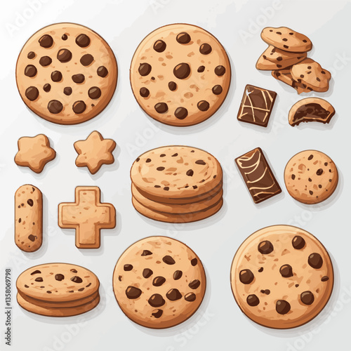 dessert, cookie, food, sweet, biscuit, bakery, background, chocolate, delicious, snack, candy, brown, homemade, bake, tasty, cake, isolated, chip, breakfast, pastry, closeup, fresh, crunchy, sugar, ve