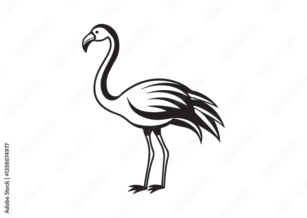 Fototapeta premium Flamingo silhouette vector Design