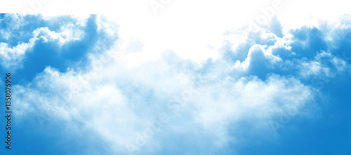 Blue smoke isolated on transparent white background 
