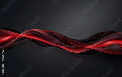 A sleek and modern desktop wallpaper background featuring abstract waves of red, and black colors against a dark gradient backdrop. Wavy lines in varying shades of golden and red hues. 