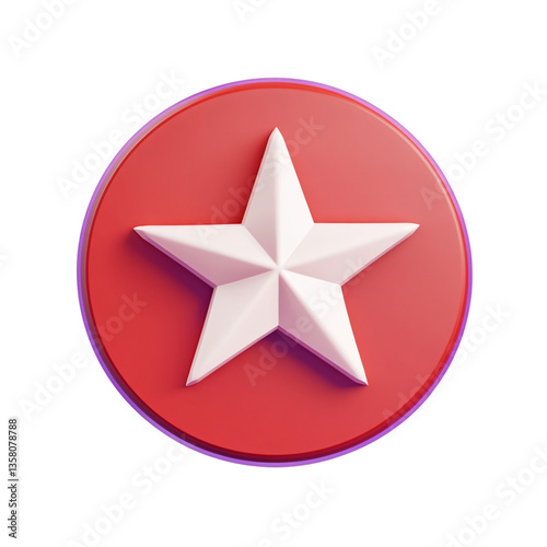 Wallpaper Mural white five-pointed star icon in red circle with clean and distressed styles, bold graphic symbol isolated on transparent background, emblem or insignia design Torontodigital.ca