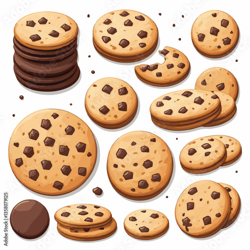 dessert, cookie, food, sweet, biscuit, bakery, background, chocolate, delicious, snack, candy, brown, homemade, bake, tasty, cake, isolated, chip, breakfast, pastry, closeup, fresh, crunchy, sugar, ve
