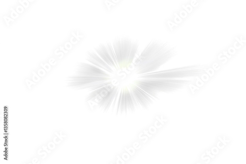 White sparkle light effect isolated on transparent background. Glowing silver white light. Shining star, light spark with rays. Light rays transparent. Light PNG. Flare light, lens flare