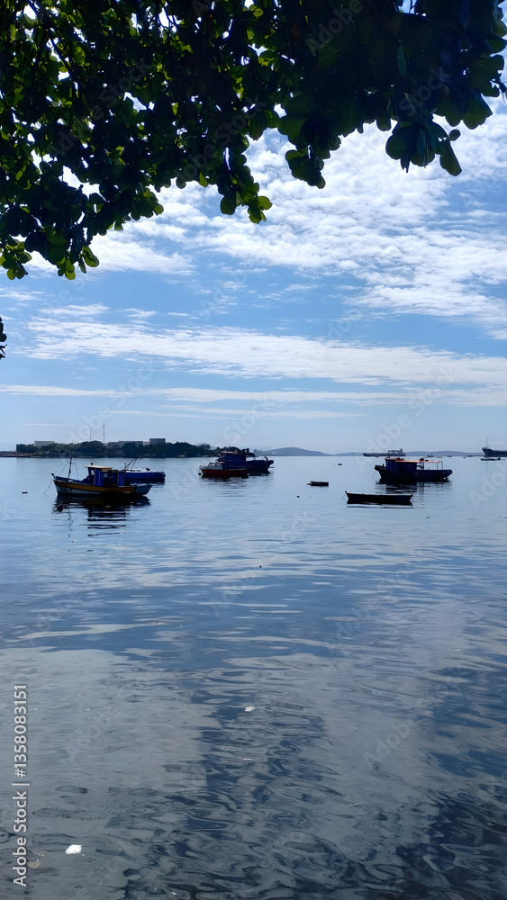 boat on the water in a sunday morning boat on the water in a sunday morning