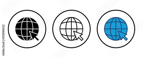 Web icon vector. go to web icon. web click icon