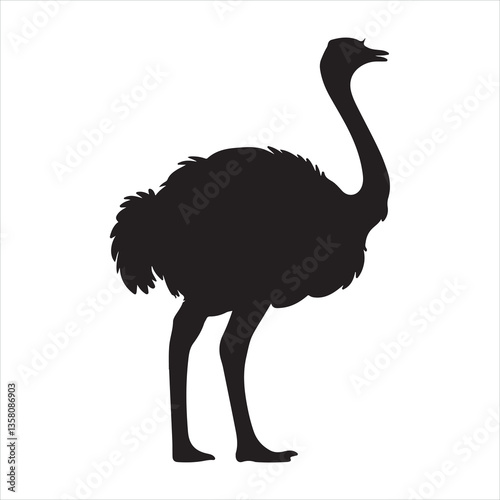ostrich bird silhouette
