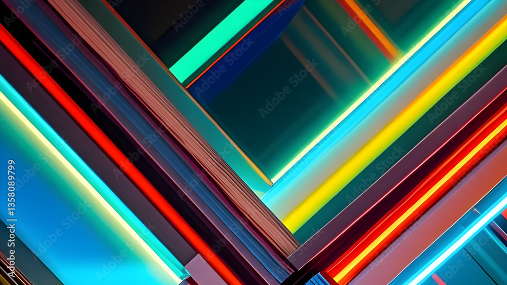 Obraz premium Abstract vibrant geometric shapes