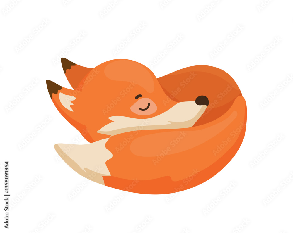 Fototapeta premium Cozy Sleeping Fox