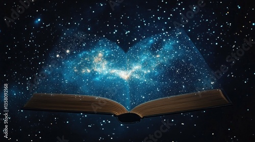 Open Book Reveals Celestial Galaxy Within Its Pages