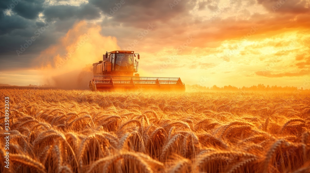 Fototapeta premium Harvest Sunset