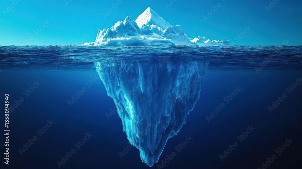Obraz premium Majestic Iceberg Partially Submerged In Ocean Water