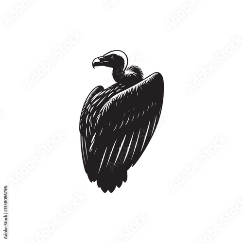 A vector illustration of a Vulture, perfect for wildlife designs, bird-themed projects, and nature illustrations. Ideal for educational use and creative work featuring scavenger birds.