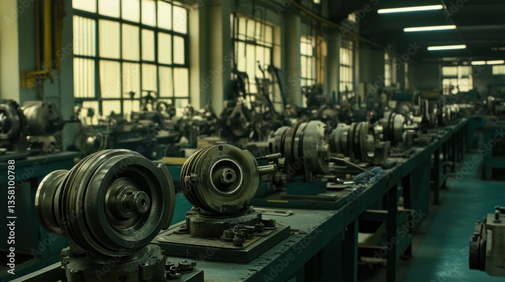 Fototapeta premium Industrial Factory Machinery Metalworking Equipment Workshop