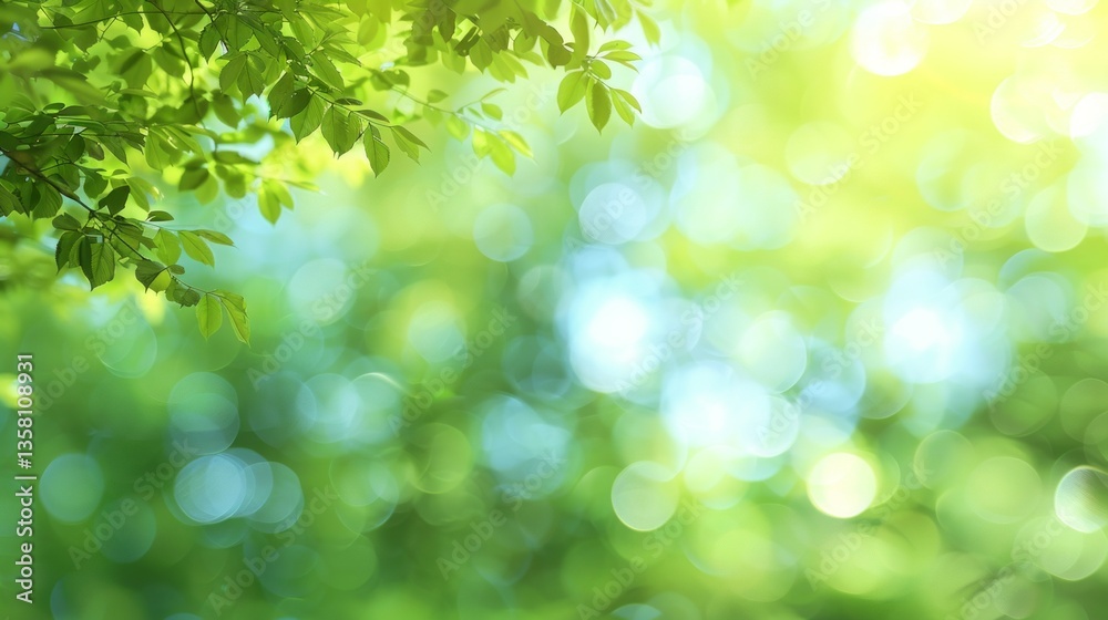 Sunlit Fresh Green Leaves Bokeh Background For Spring & Summer Designs Sunlit Fresh Green Leaves Bokeh Background For Spring & Summer Designs