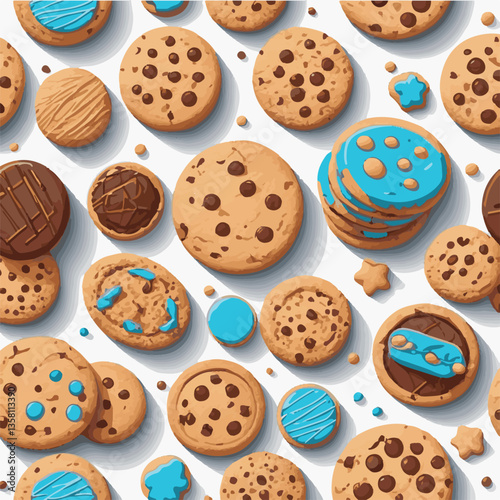 dessert, cookie, food, sweet, biscuit, bakery, background, chocolate, delicious, snack, candy, brown, homemade, bake, tasty, cake, isolated, chip, breakfast, pastry, closeup, fresh, crunchy, sugar, ve