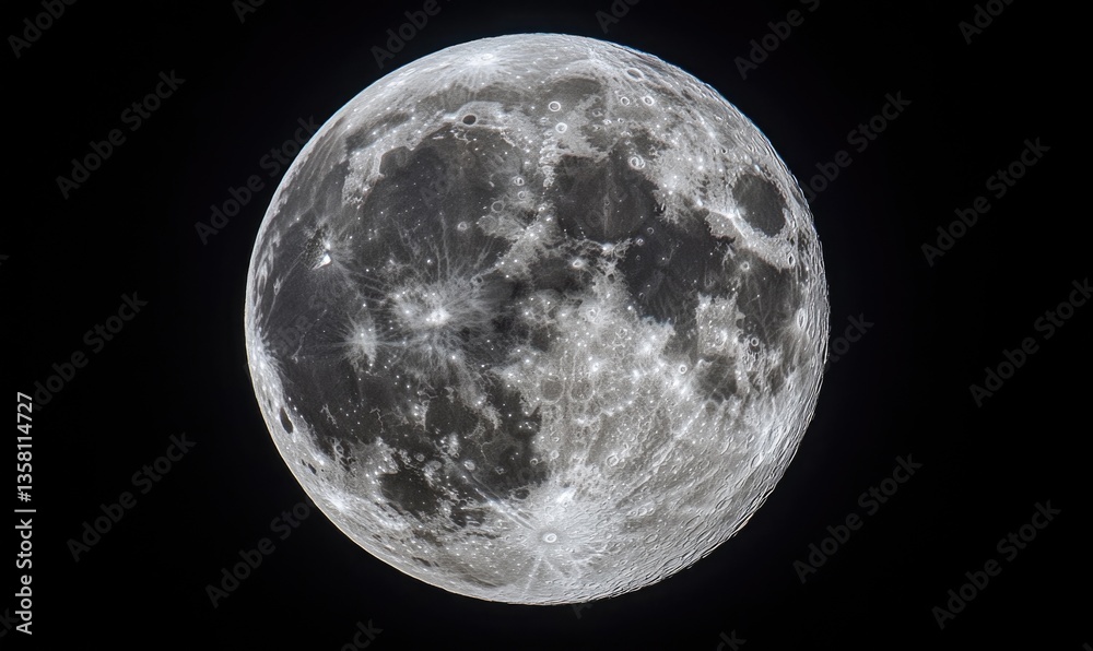 Obraz premium A large, full moon is in the sky