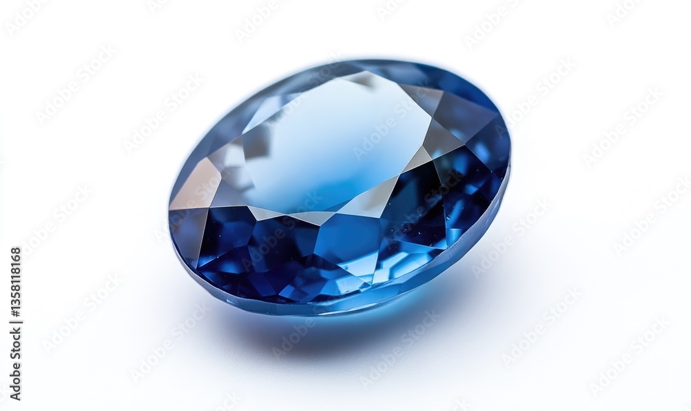 Fototapeta premium A blue diamond is sitting on a white background