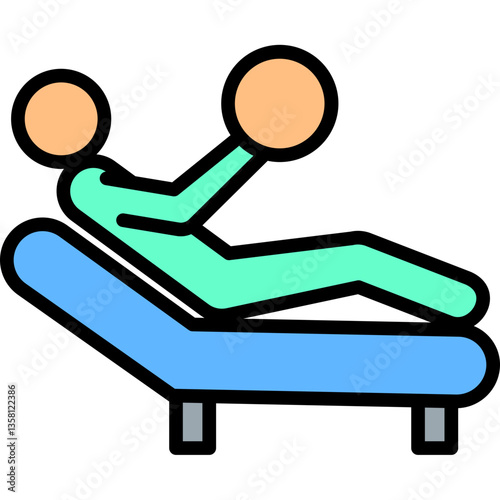 Bench lineal color icon