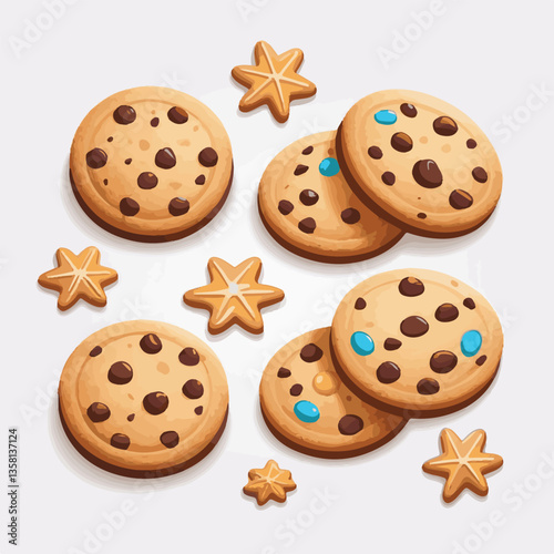dessert, cookie, food, sweet, biscuit, bakery, background, chocolate, delicious, snack, candy, brown, homemade, bake, tasty, cake, isolated, chip, breakfast, pastry, closeup, fresh, crunchy, sugar, ve