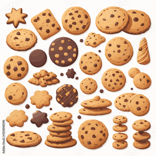 dessert, cookie, food, sweet, biscuit, bakery, background, chocolate, delicious, snack, candy, brown, homemade, bake, tasty, cake, isolated, chip, breakfast, pastry, closeup, fresh, crunchy, sugar, ve
