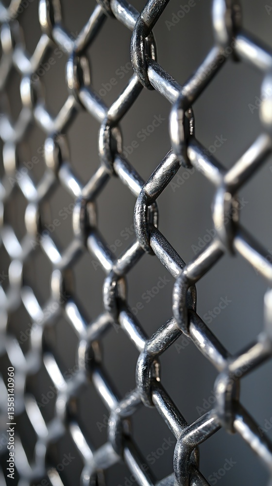 Fototapeta premium Close-up view of a metal mesh. Hexagonal pattern