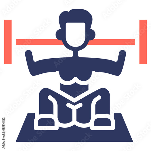 Weightlifting glyph color icon