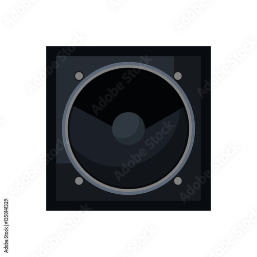 Vector illustration of a black subwoofer.