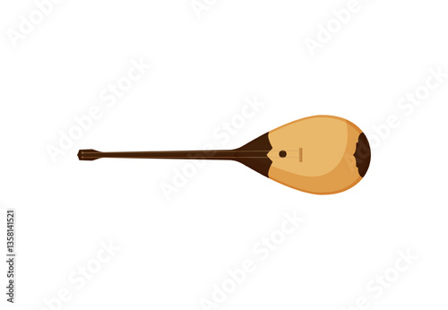 Vector illustration of a light brown saz.