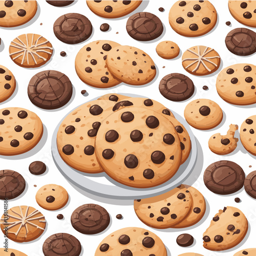 dessert, cookie, food, sweet, biscuit, bakery, background, chocolate, delicious, snack, candy, brown, homemade, bake, tasty, cake, isolated, chip, breakfast, pastry, closeup, fresh, crunchy, sugar, ve