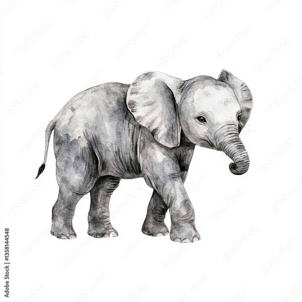 Obraz premium elephant side view isolated on white background